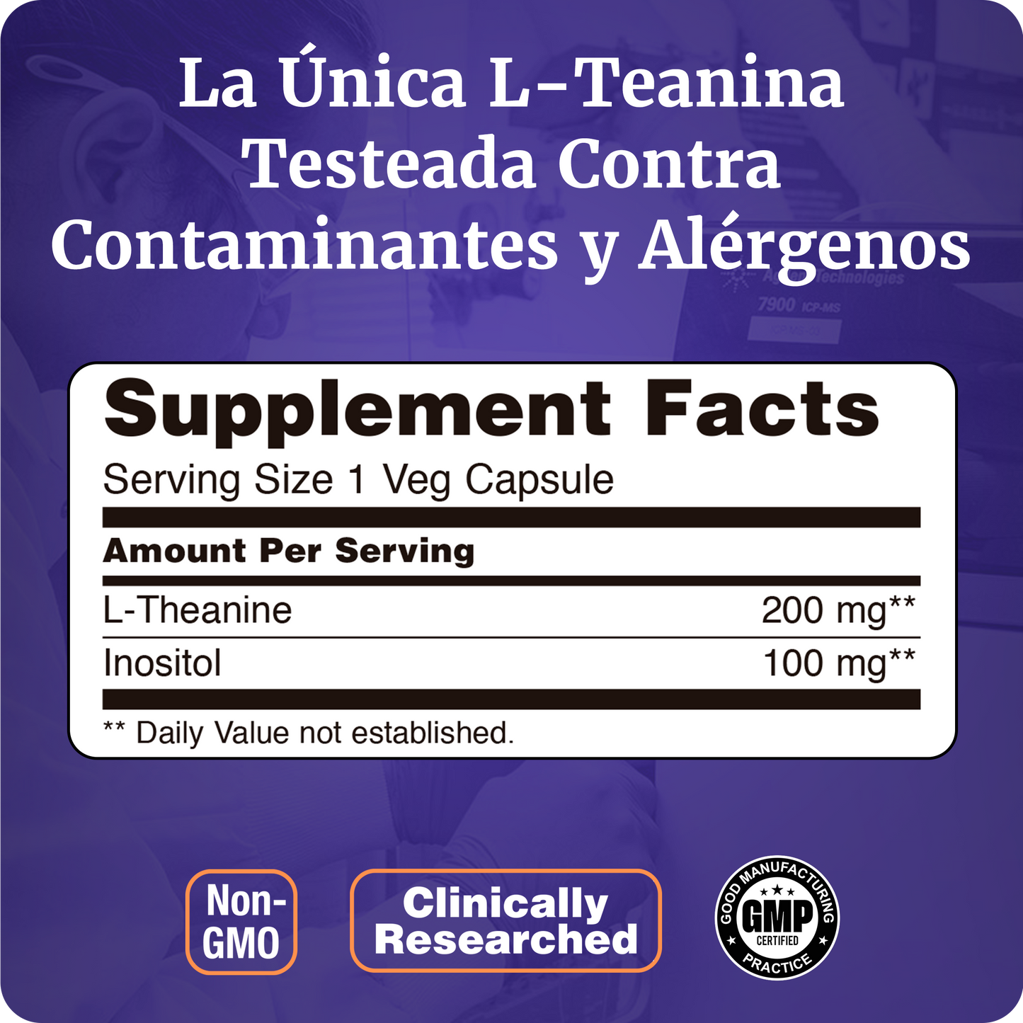 L-TEANINA CON INOSITOL | FUERZA COMBINADA | 120 CAPS VEGANAS