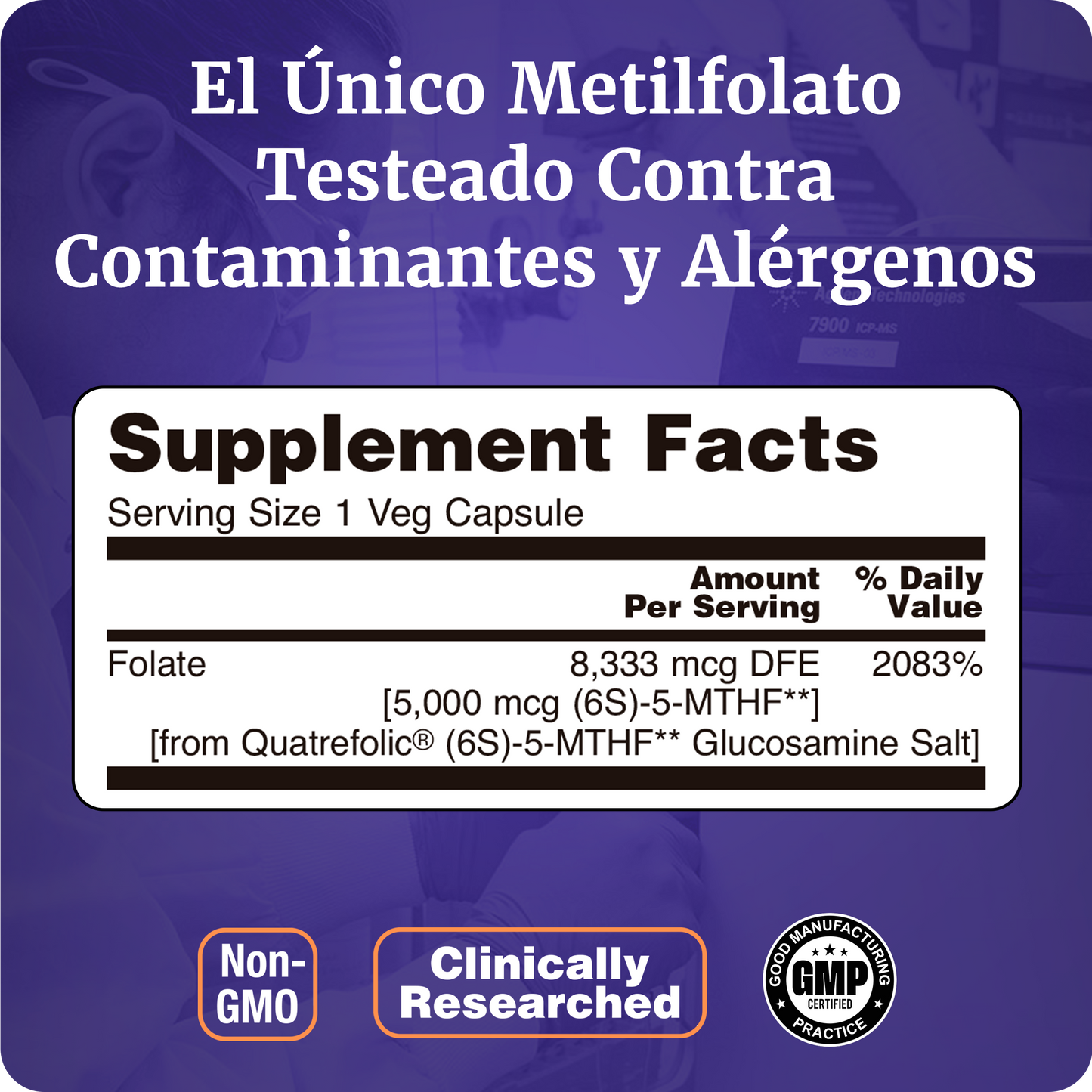 METILFOLATO ACTIVO | ALTA ABSORCIÓN  | 50 CAPS VEGANAS