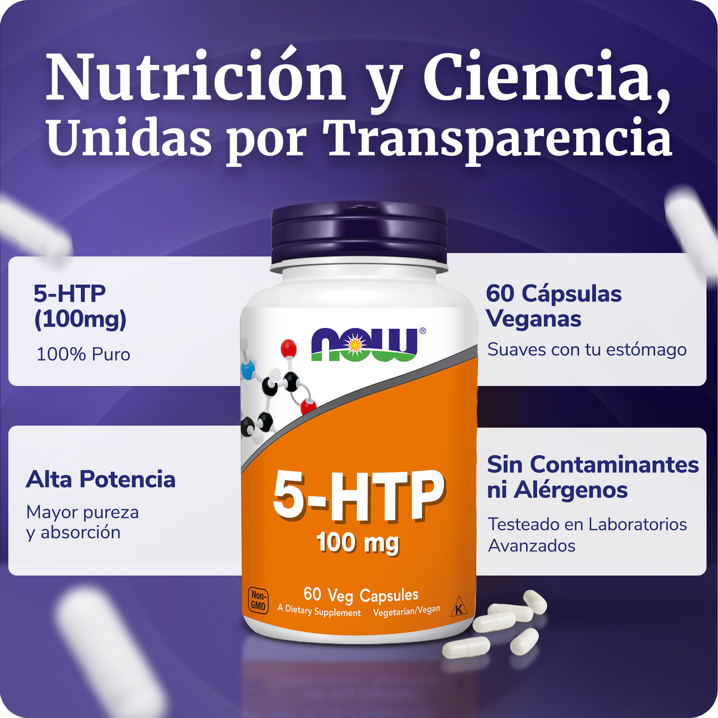 5HTP 100MG | ALTA EFICACIA | 60 CAPS VEGANAS