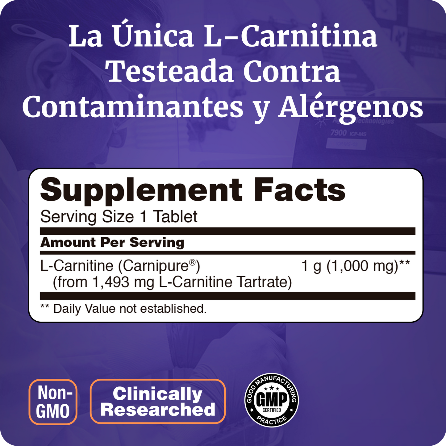 L-CARNITINA 1000MG | FÓRMULA 100% PURA | 50 TABLETAS