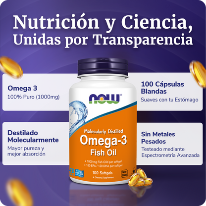 OMEGA 3 1000MG | 180 EPA /120 DHA | 100 CAPS BLANDAS