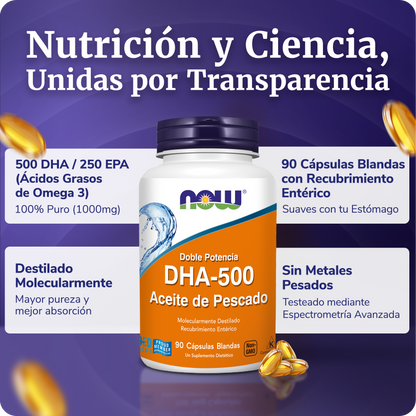 DHA 500 DOUBLE STRENGHT | 500 DHA / 250 EPA | 90 CAP BLANDAS