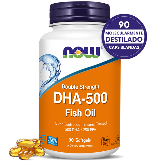 DHA 500 DOUBLE STRENGHT | 500 DHA / 250 EPA | 90 CAP BLANDAS
