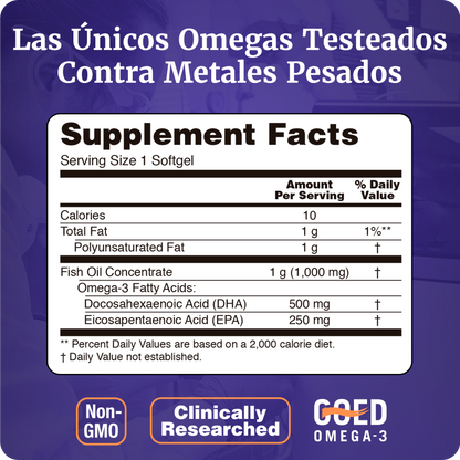 DHA 500 DOUBLE STRENGHT | 500 DHA / 250 EPA | 90 CAP BLANDAS