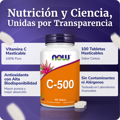 VITAMINA C | 100 TABLETAS MASTICABLES SABOR CEREZA