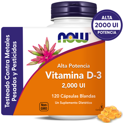 VITAMINA D3 2000 | ALTA POTENCIA | 120 CAPS BLANDAS