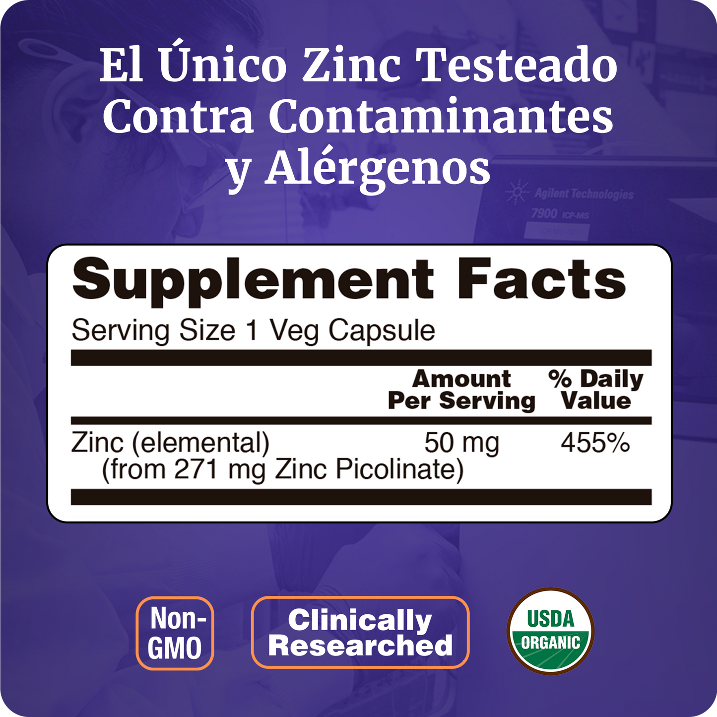 PICOLINATO DE ZINC | ALTA ABSORCIÓN | 120 CAPS VEGANAS