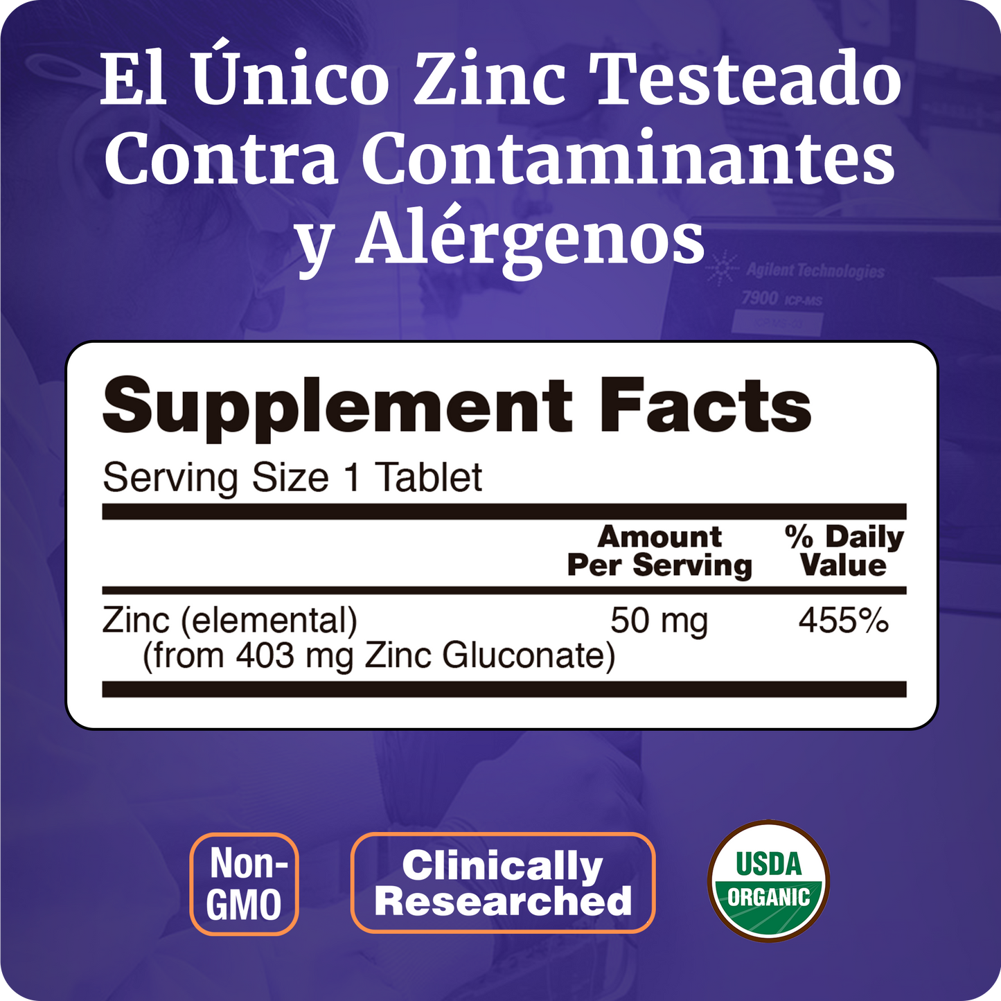 ZINC | GLUCONATO DE ZINC | 100 TABLETAS