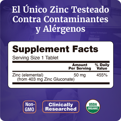 ZINC | GLUCONATO DE ZINC | 250 TABLETAS