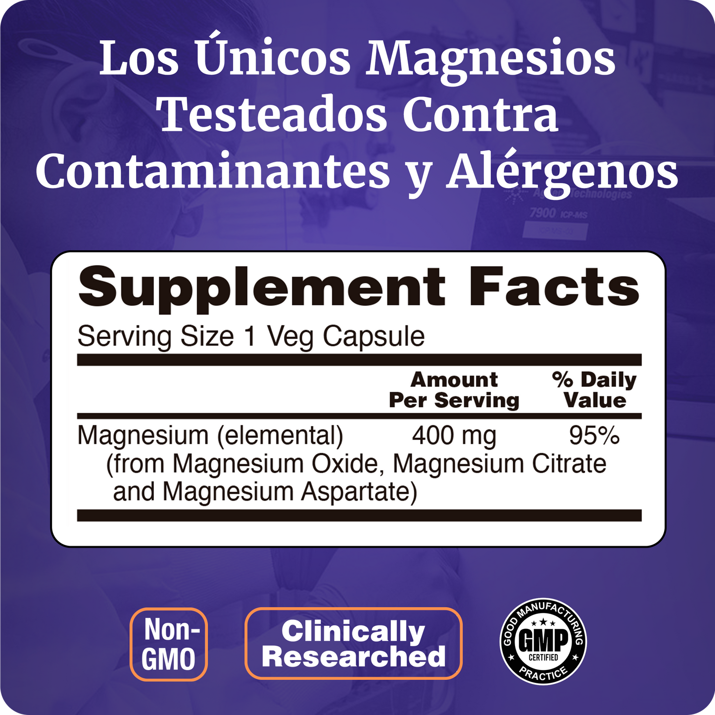 MAGNESIO | SOPORTE TRIPLE | 180 CAPS VEGANAS