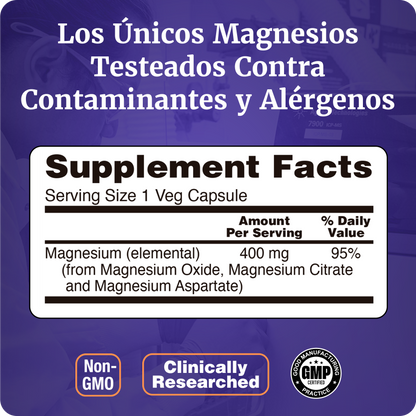 MAGNESIO | SOPORTE TRIPLE | 180 CAPS VEGANAS