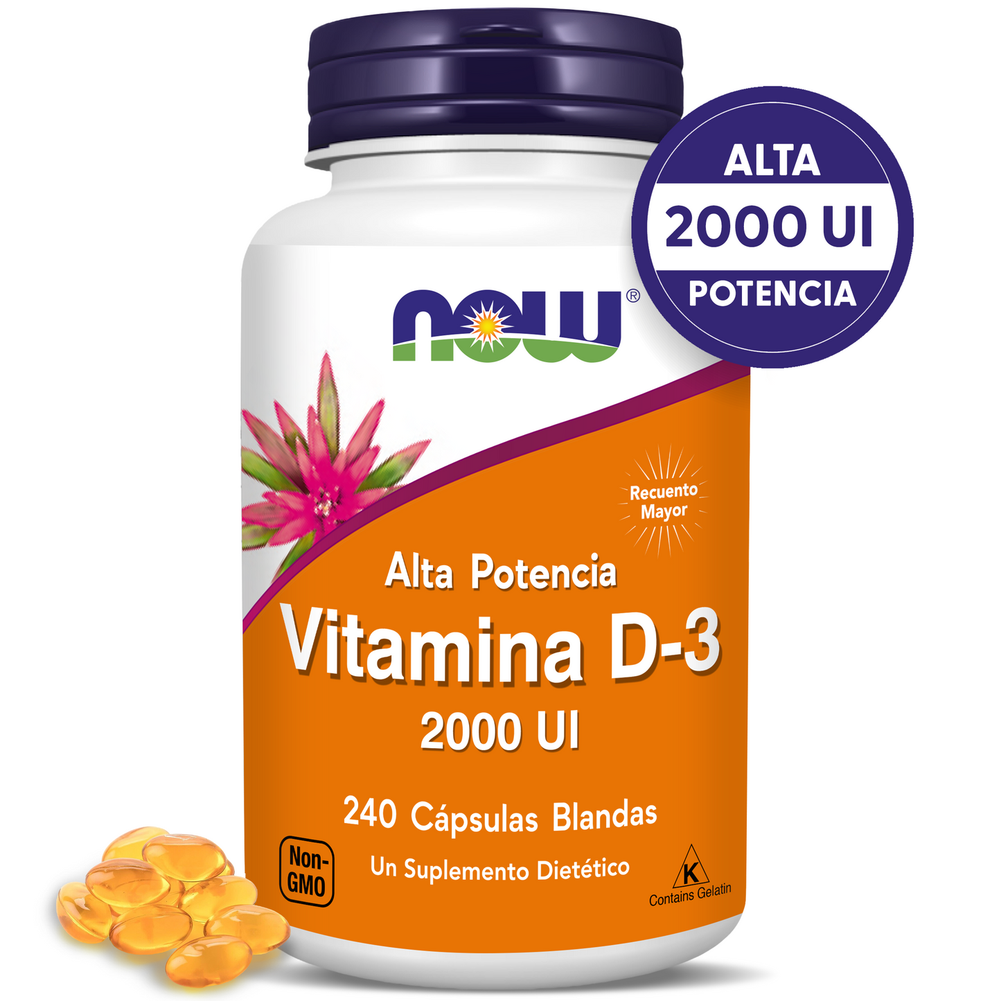 VITAMINA D3 2000 | ALTA POTENCIA | 240 CAPS BLANDAS