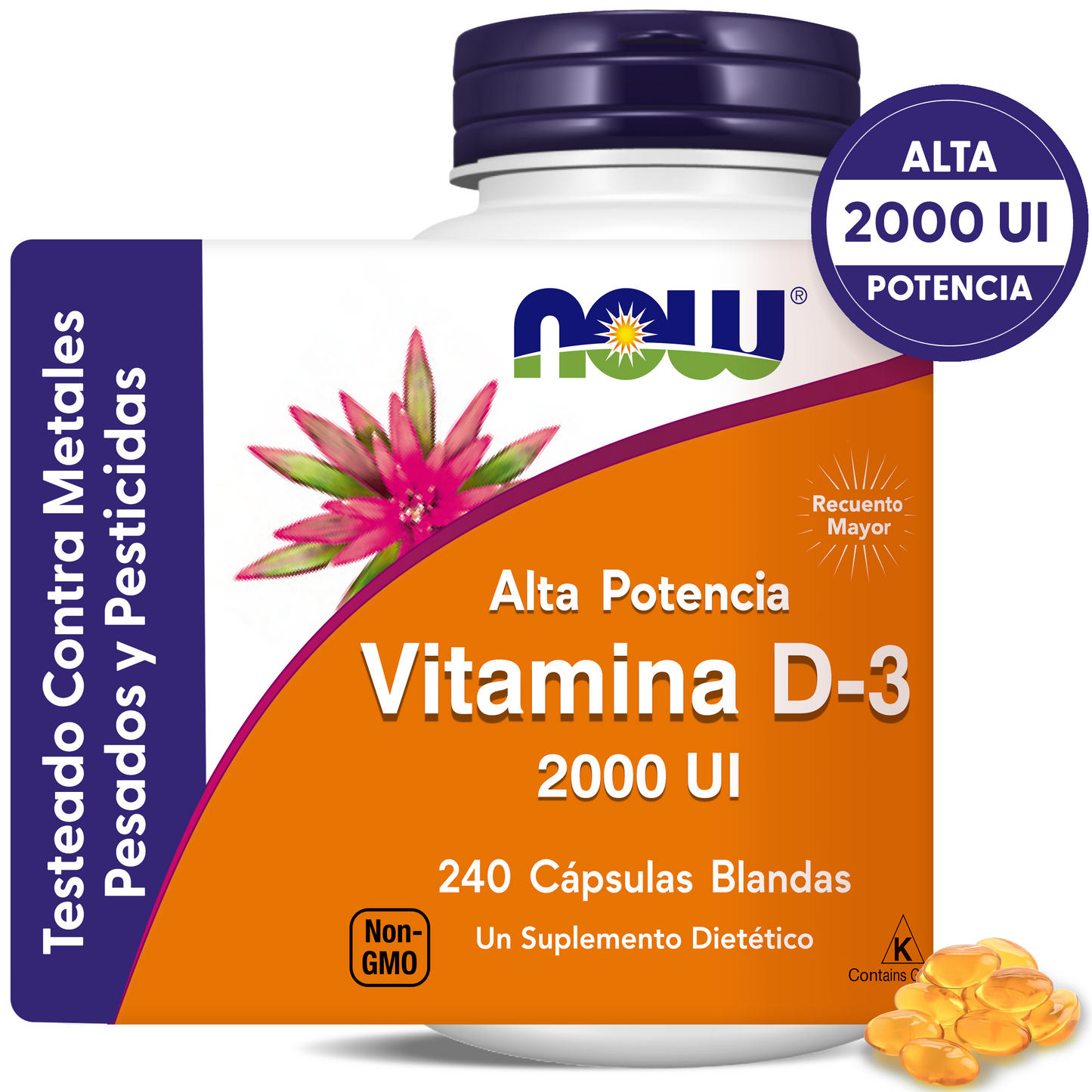 VITAMINA D3 2000 | ALTA POTENCIA | 240 CAPS BLANDAS