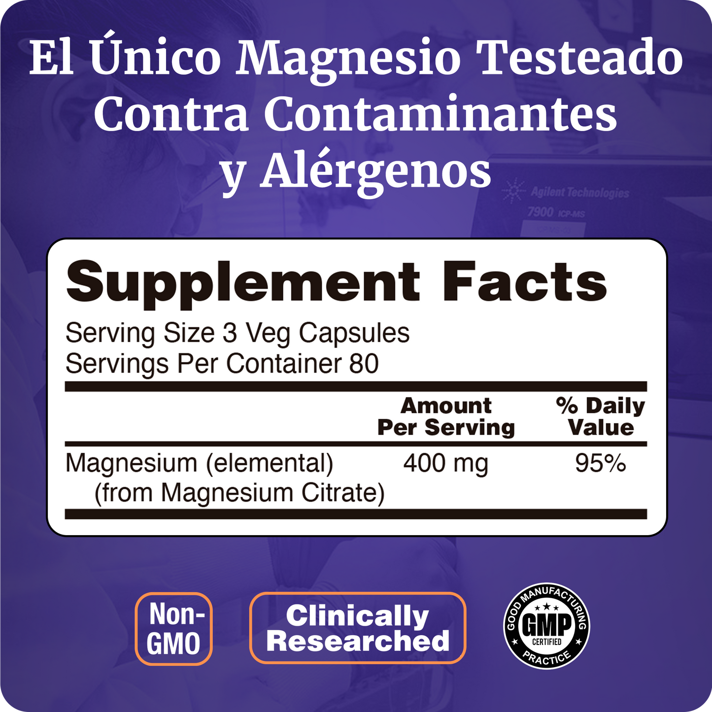 CITRATO DE MAGNESIO 400MG | ALTA ABSORCIÓN | 240 CAP VEGANAS