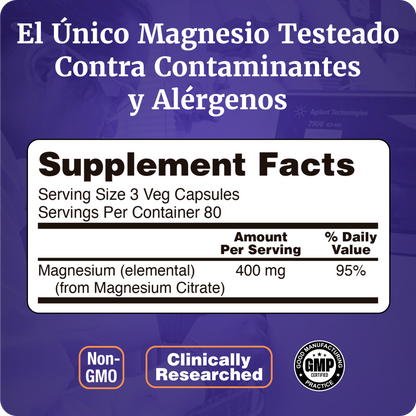 CITRATO DE MAGNESIO 400MG | ALTA ABSORCIÓN | 240 CAP VEGANAS