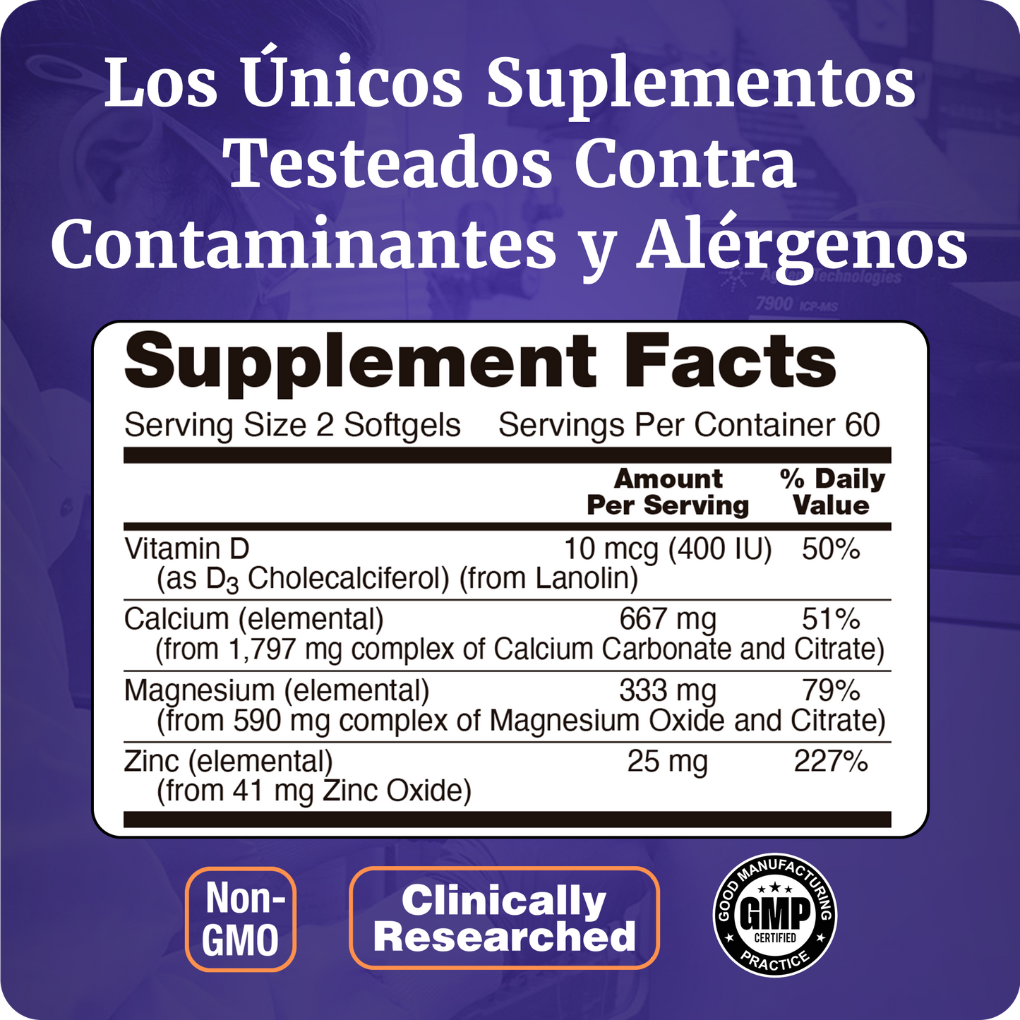 CALCIO Y MAGNESIO | CON VITAMINA D3 Y ZINC | 120 CAP BLANDAS