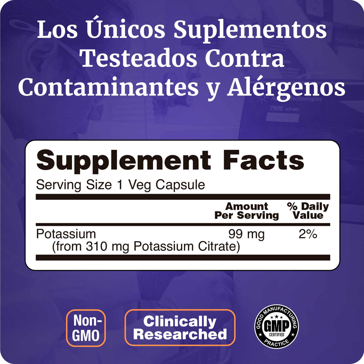 CITRATO DE POTASIO 310MG | SOPORTE MINERAL | 180 CAP VEGANAS