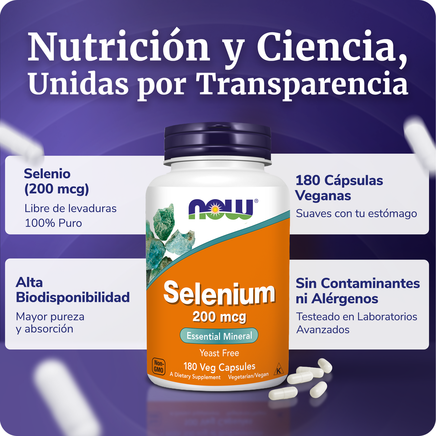 SELENIO | LIBRE DE LEVADURA | 180 CAPS VEGANAS