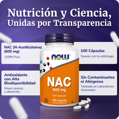 NAC 600MG | ANTIOXIDANTE ANTI RADICAL LIBRE | 100 CAPS
