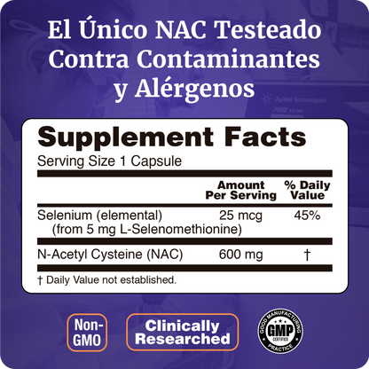 NAC 600MG | ANTIOXIDANTE ANTI RADICAL LIBRE | 250 CAPS