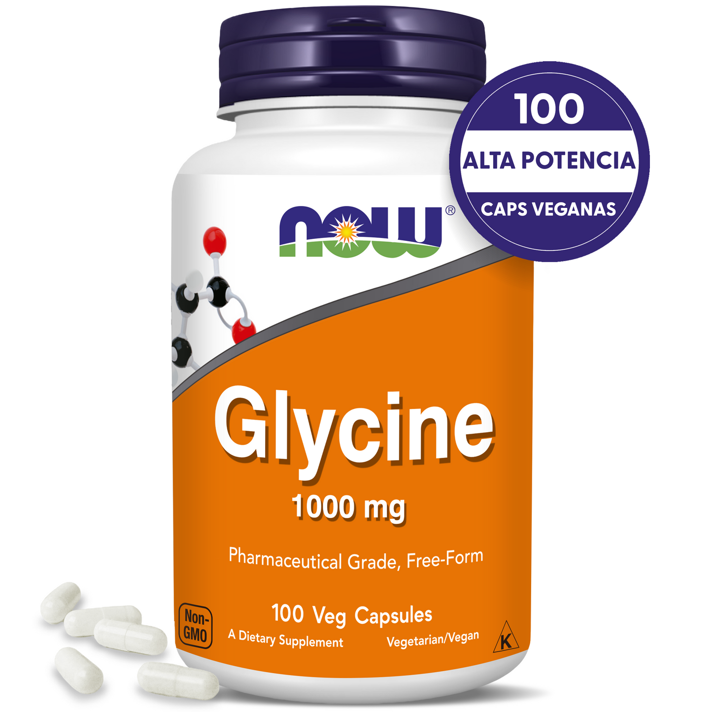 GLICINA 1000MG | MULTIPLES FUNCIONES | 100 CAPS VEGANAS