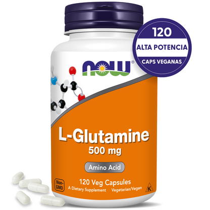 L-GLUTAMINA 500MG | PODEROSO AMINOÁCIDO | 120 CAPS VEGANAS