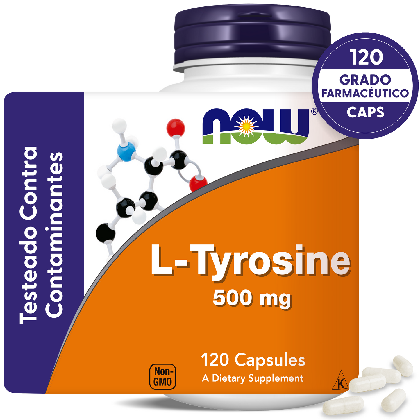 L-TIROSINA 500MG | PODEROSO AMINOÁCIDO | 120 CAPS