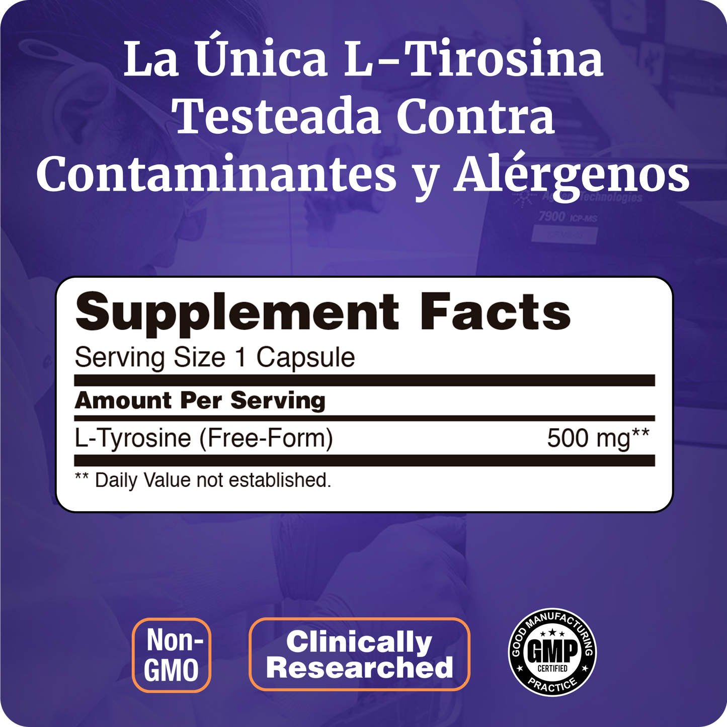 L-TIROSINA 500MG | PODEROSO AMINOÁCIDO | 120 CAPS