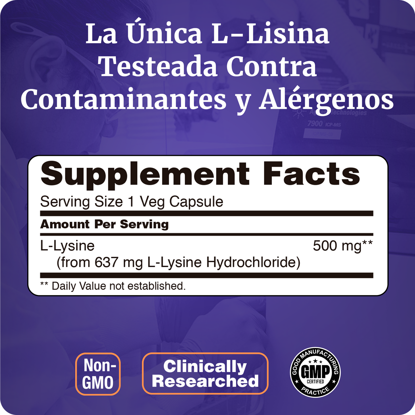 L-LISINA 500MG | PODEROSO AMINOÁCIDO | 250 CAPS VEGANAS