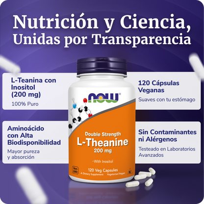 L-TEANINA CON INOSITOL | FUERZA COMBINADA | 120 CAPS VEGANAS