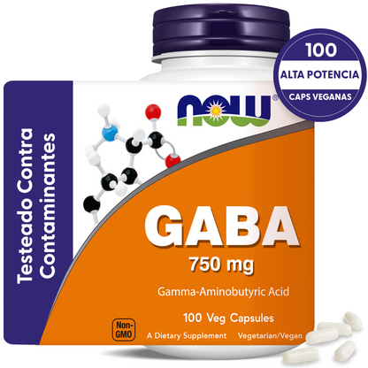 GABA 750MG | DESCANSO PROFUNDO | 100 CAPS VEGANAS