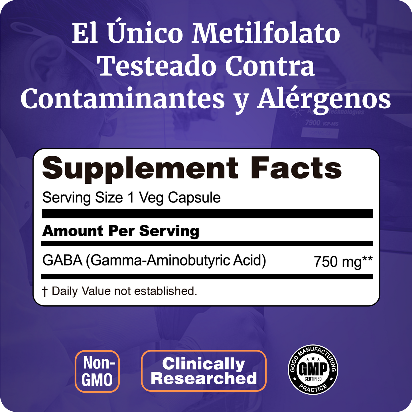 GABA 750MG | DESCANSO PROFUNDO | 100 CAPS VEGANAS