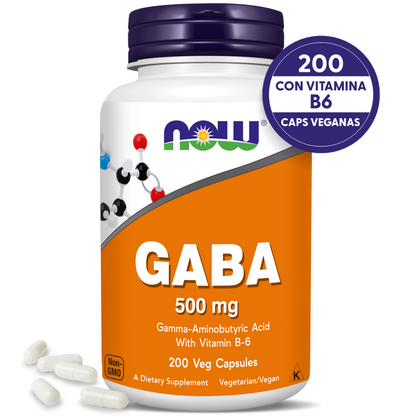 GABA 500MG + B6 | DESCANSO PROFUNDO | 200 CAPS VEGANAS