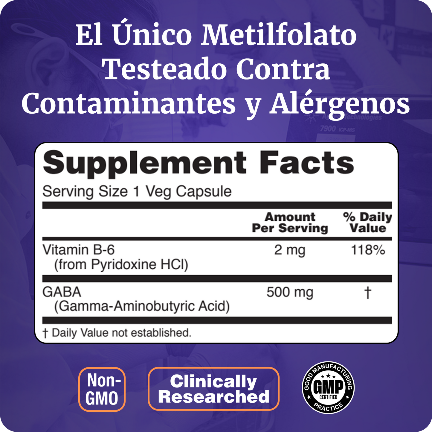 GABA 500MG + B6 | DESCANSO PROFUNDO | 200 CAPS VEGANAS