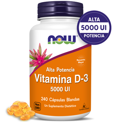 VITAMINA D3 5000 | ALTA POTENCIA | 240 CAPS BLANDAS