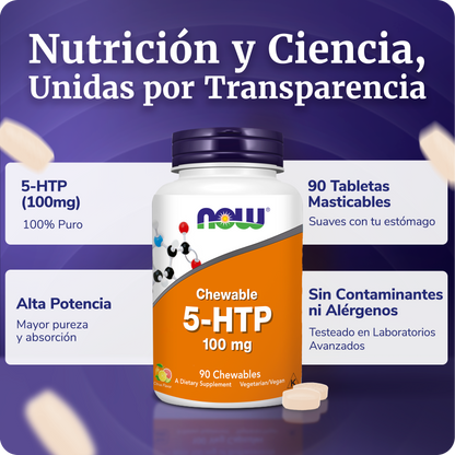 5HTP 100MG | SABORES CÍTRICOS | 90 TABLETAS MASTICABLES