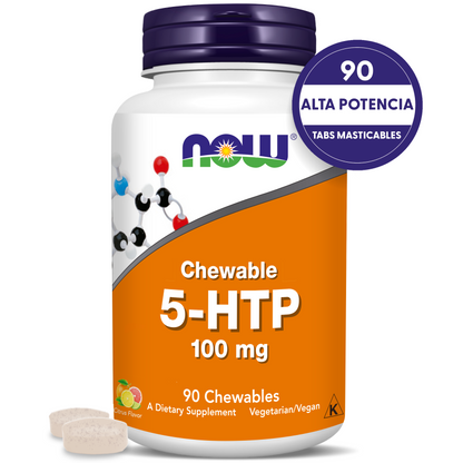 5HTP 100MG | SABORES CÍTRICOS | 90 TABLETAS MASTICABLES