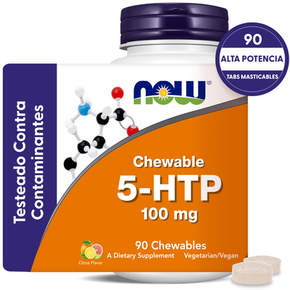 5HTP 100MG | SABORES CÍTRICOS | 90 TABLETAS MASTICABLES