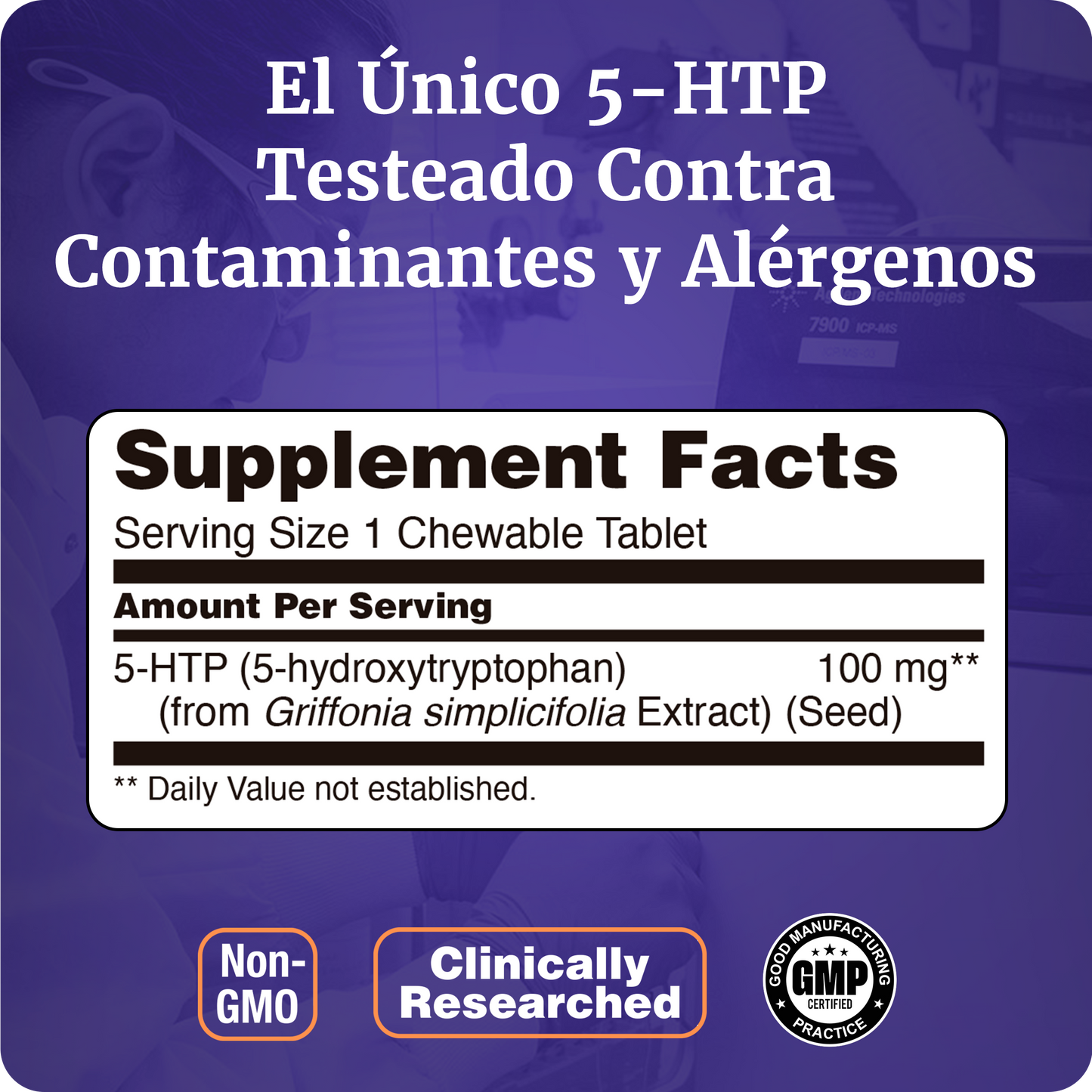 5HTP 100MG | SABORES CÍTRICOS | 90 TABLETAS MASTICABLES