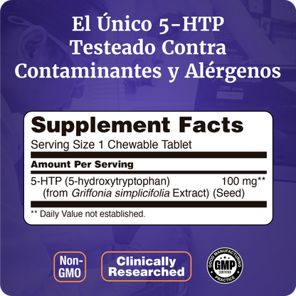 5HTP 100MG | SABORES CÍTRICOS | 90 TABLETAS MASTICABLES