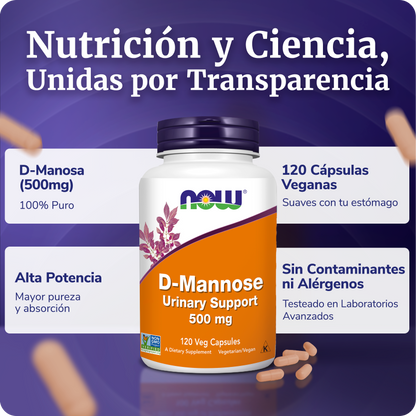 D-MANOSA 500MG | LIMPIEZA Y MANTENIMIENTO | 120 CAPS VEGANAS