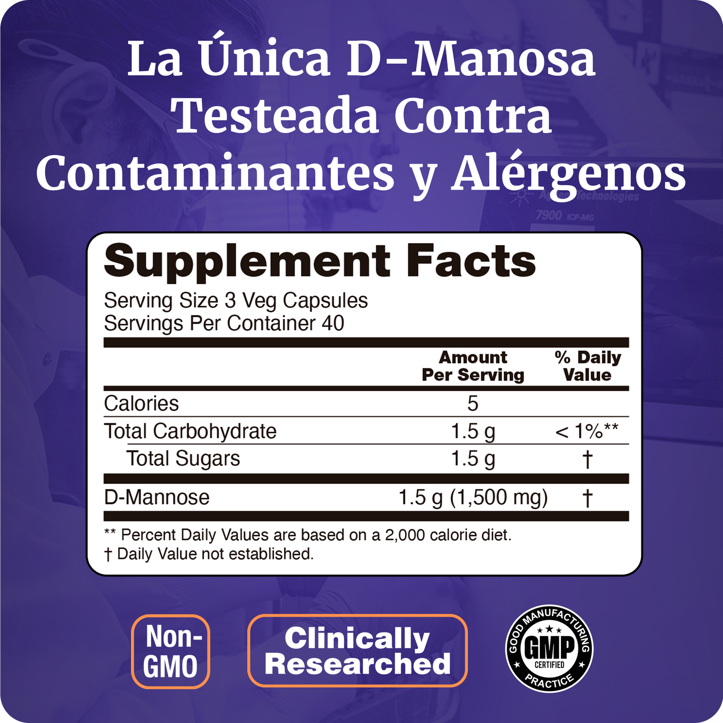 D-MANOSA 500MG | LIMPIEZA Y MANTENIMIENTO | 120 CAPS VEGANAS