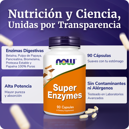 SÚPER ENZIMAS DIGESTIVAS | MAYOR ABSORCIÓN | 90 CAPS