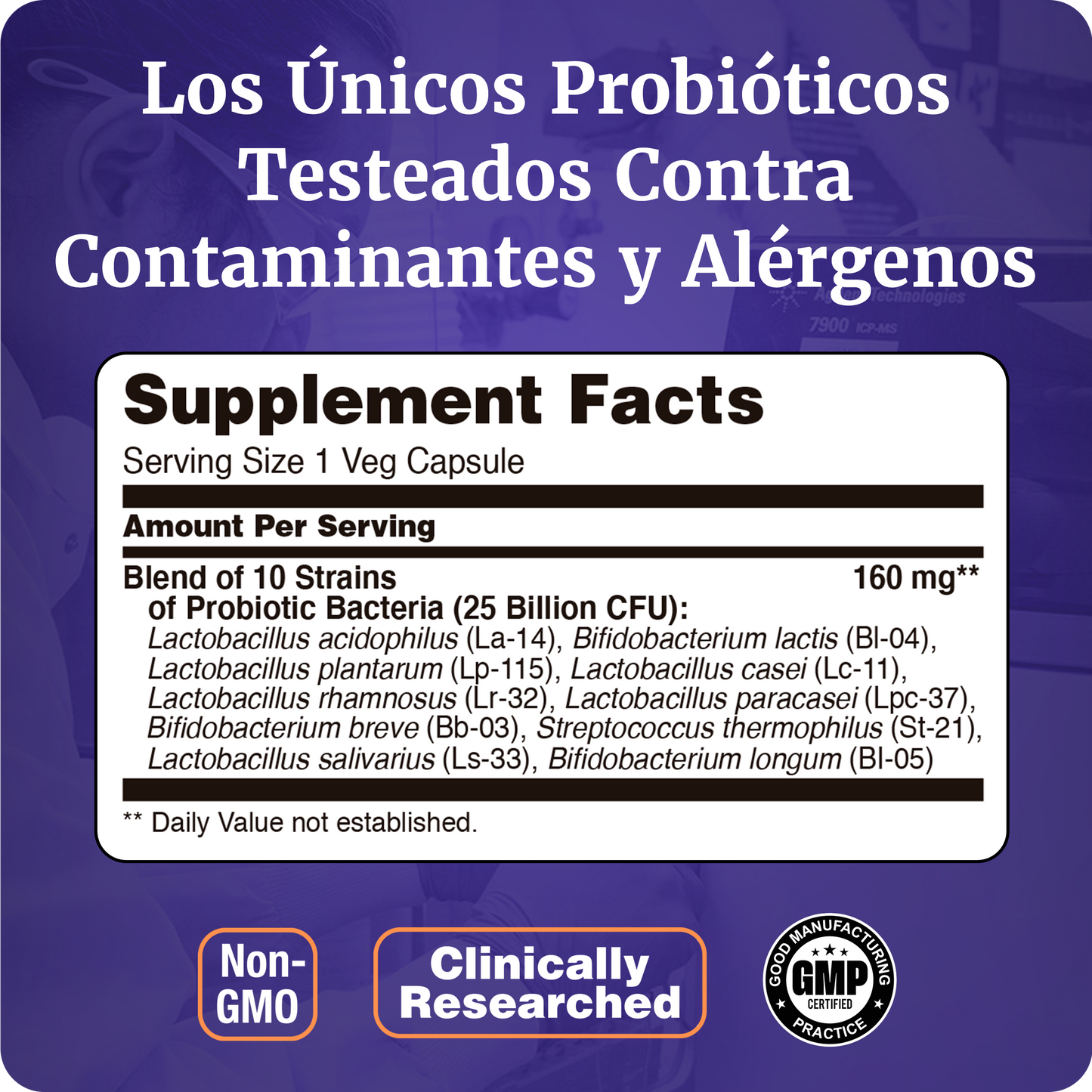 PROBIÓTICOS 25 BILLONES | 10 CEPAS PROBIÓTICAS | 50 CAPS VEG