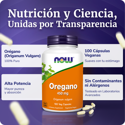 ORÉGANO 450MG | ANTI RADICALES LIBRES | 100 CAPS VEGANAS