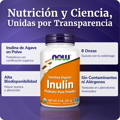 INULINA DE AGAVE | PREBIÓTICO PURO EN POLVO | 8 OZ