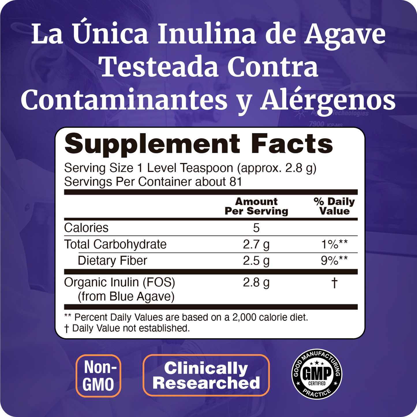 INULINA DE AGAVE | PREBIÓTICO PURO EN POLVO | 8 OZ