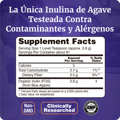 INULINA DE AGAVE | PREBIÓTICO PURO EN POLVO | 8 OZ