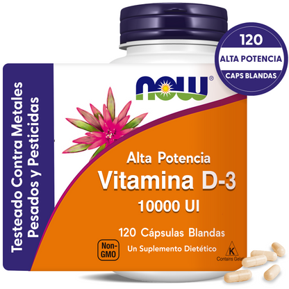 VITAMINA D3 10,000 | ALTA POTENCIA | 120 CAPS BLANDAS