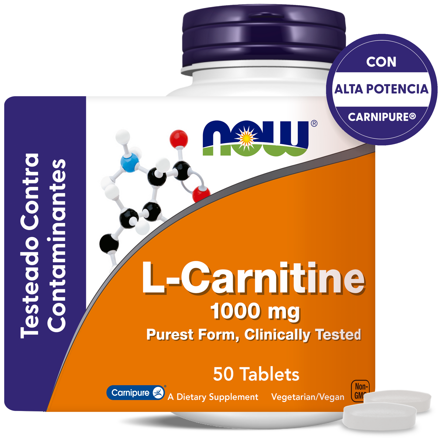 L-CARNITINA 1000MG | FÓRMULA 100% PURA | 50 TABLETAS